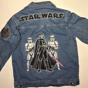 Star Wars Denim Jacket with Embroidered Darth Vader and Storm Troopers